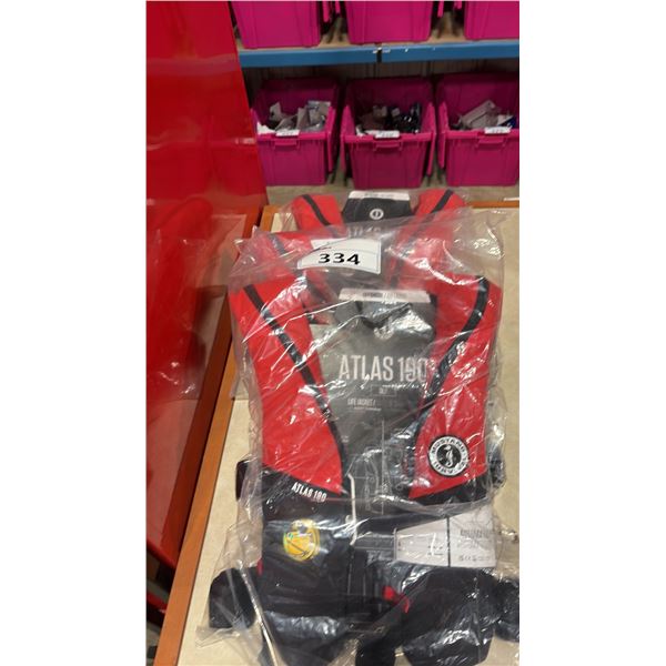 3 MUSTANG SURVIVAL ATLAS 190 DLX AUTOMATIC INFLATABLE LIFE JACKETS
