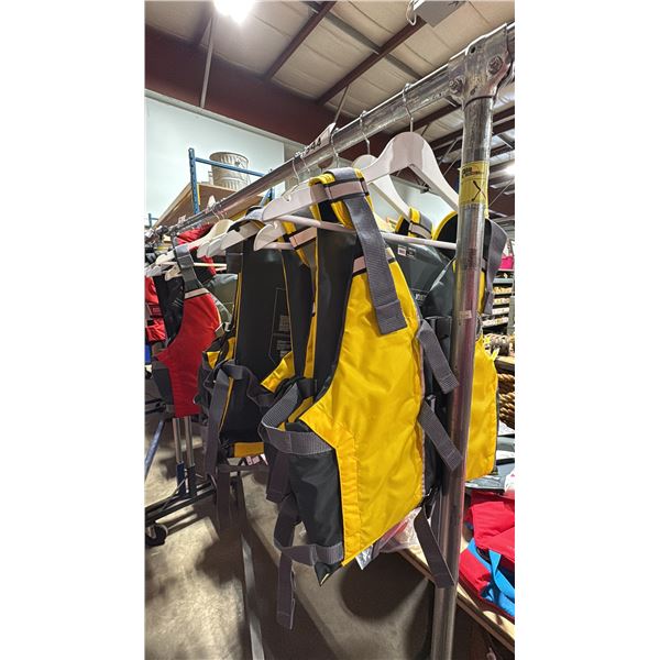 5 MUSTANG SURVIVAL YELLOW APF FOAM LIFE JACKETS ADULT SIZED