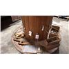 Image 6 : LARGE WOODEN SPOOL/DISPLAY TABLE WITH ASSORTED VINTAGE MARINE ITEMS- HAND FIRE EXTINGUISHER,