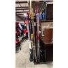 Image 3 : RETAIL DISPLAY WITH ASSORTED SHURHOLD TELESCOPING & WOODEN EQUIPMENT HANDLES