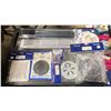 Image 3 : BIN OF ASSORTED MARINE SCREW OUT DECK PLATES, DECK DRAIN PLATES, STORAGE HOLDERS, FUEL SENDER