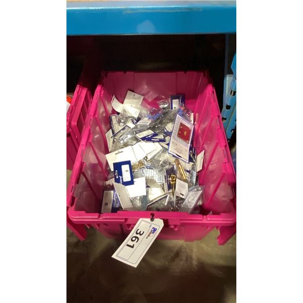 BIN OF ASSORTED MARINE LOCKS & HARDWARE *BIN NOT INCLUDED*