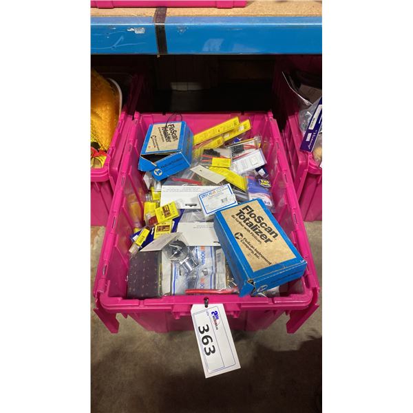 BIN OF ASSORTED MARINE ELECTRICAL PRODUCTS- FUSE/TERMINAL BLOCKS, FUSE HOLDERS, FUSES, FLOSCAN