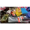 Image 2 : BIN OF MARINE DECK BRUSHES, WATER BLADE ADAPTER, FROG TAPE, BOAT HOOKS, PERKO STARBOARD SIDELIGHT,
