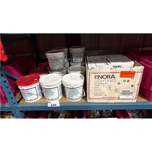 9- 1 GALLON BUCKETS OF ACROVYN INTERIORS HEAVY DUTY WATER BASED MASTIC ADHESIVE, 2 -1 GALLON BUCKETS