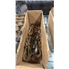 Image 3 : CONTENTS OF SHOWCASE-ASSORTED MARINE CLEATS, TURNBUCKLES, LOCKS, FISH HOOK SHACKLES HOOKS & HARDWARE