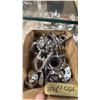 Image 9 : CONTENTS OF SHOWCASE-ASSORTED MARINE CLEATS, TURNBUCKLES, LOCKS, FISH HOOK SHACKLES HOOKS & HARDWARE