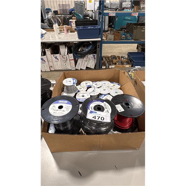 BOX OF ASSORTED MARINE GRADE ELECTRICAL WIRE