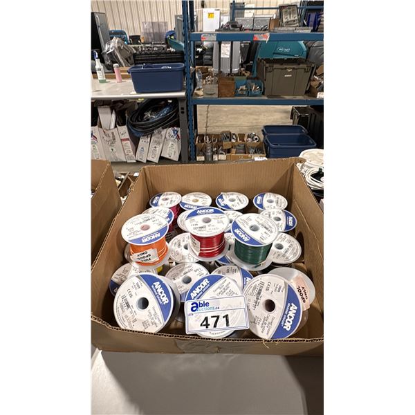 BOX OF ASSORTED MARINE GRADE ELECTRICAL WIRE