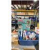 Image 1 : VINTAGE MARTYR SIGN, ADJUSTABLE SEAT CLAMP & BIN OF ASSORTED MARINE ITEMS- TRACTION STRIPS, GALAXY