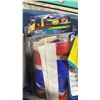 Image 9 : VINTAGE MARTYR SIGN, ADJUSTABLE SEAT CLAMP & BIN OF ASSORTED MARINE ITEMS- TRACTION STRIPS, GALAXY