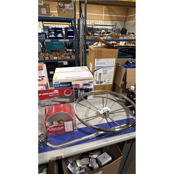 PERKO POLE LIGHT, KEEL GUARD, SHIP WHEEL, SEAT BASE PEDESTAL & DIY BOAT WINTERIZER