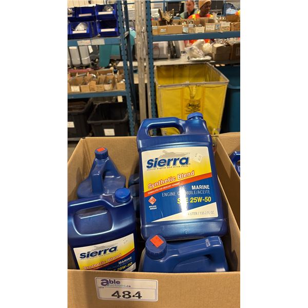 BOX OF ASSORTED MARINE ENGINE OIL