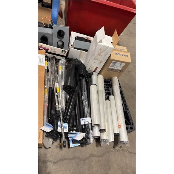PALLET OF ASSORTED MARINE HOSES, VENTILATION MOTORS & PIPING