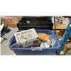 Image 1 : 2 BINS OF ASSORTED MARINE ITEMS- OAR COLLARS, LIGHTS, BRACKETS, OARLOCKS, SCOTTY LAKE TROLLER,