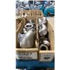 Image 2 : ASSORTED STAINLESS STEEL MARINE PLUMBING PARTS- BALL VALVES, COUPLINGS, ELBOWS, THRU HULL FITTINGS,