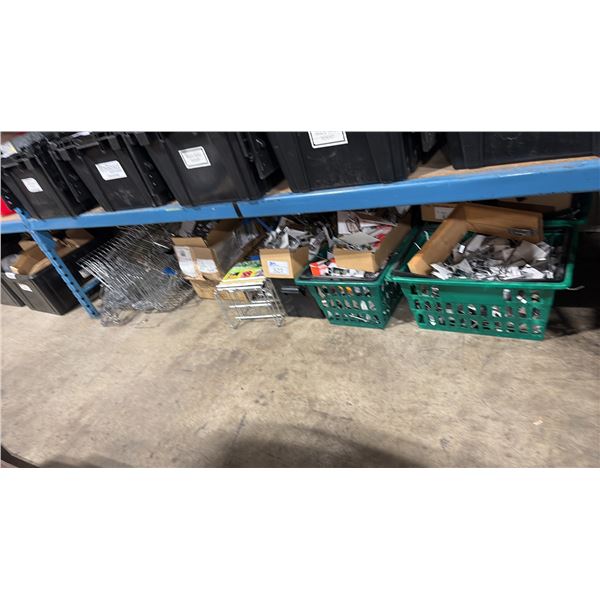 LARGE ASSORTMENT OF RETAIL DISPLAY HOOKS, SHELVES AND BASKETS