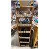 Image 1 : NATURAL WOOD BOOKCASE WITH ASSORTED PLASTIC HOSE FITTINGS APPROX 20"W X 11"D X 68"H