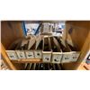 Image 2 : NATURAL WOOD BOOKCASE WITH ASSORTED PLASTIC HOSE FITTINGS APPROX 20"W X 11"D X 68"H
