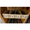 Image 6 : NATURAL WOOD BOOKCASE WITH ASSORTED PLASTIC HOSE FITTINGS APPROX 20"W X 11"D X 68"H