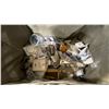 Image 2 : BIN OF ASSORTED MARINE RETAIL PARTS- SPREADER BOOTS, TILLER ROPE GROMMETS, SAILING CLINOMETER,
