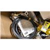 Image 4 : 3 BINS OF ASSORTED MARINE ITEMS- UFLEX CONTROL CABLES, VENT HOSE ADAPTERS, FLOAT SWITCH, PUMP