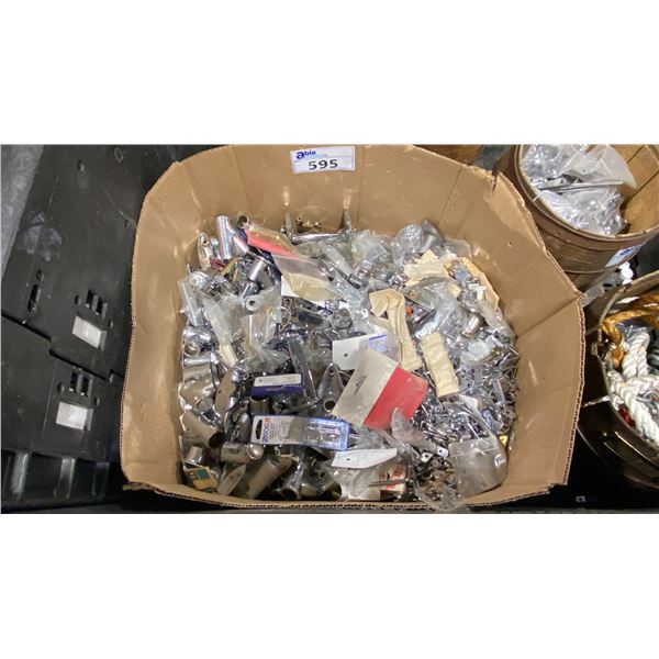HEAVY BOX OF ASSORTED MARINE PARTS & HARDWARE