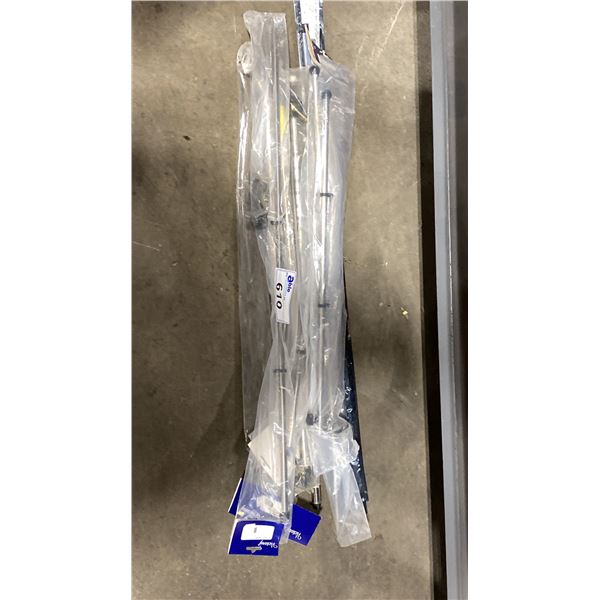 4 MARINE PENNANT POLES, 1 GRAB BAR, 1 EZ-STEER & 2 LED LIGHT BARS