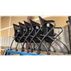 Image 4 : 6 BLACK MOBILE PADDED FOLDING CLIENT CHAIRS *ONE HAS DAMAGED WHEEL*