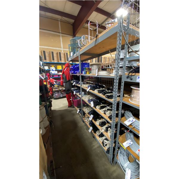 2 BAYS OF GREY ADJUSTABLE SHELVING APPROX 98"L X 24"D X 84"H
