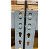 Image 3 : 2 BAYS OF GREY METAL ADJUSTABLE RETAIL SHELVING WITH WHITE SLAT BACK APPROX 194"LX 25"D X 84"H