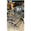 Image 14 : SMALL WOODEN BOOKSHELF WITH ASSORTED MARINE ITEMS, SMALL SHOPPING CART, BUCKET OF VINTAGE MARINE