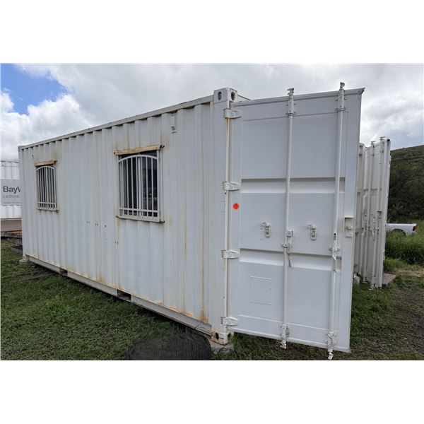 20' Jobsite Office Container – Two-Room Layout, Electrical, Dual Sliding Glass Doors