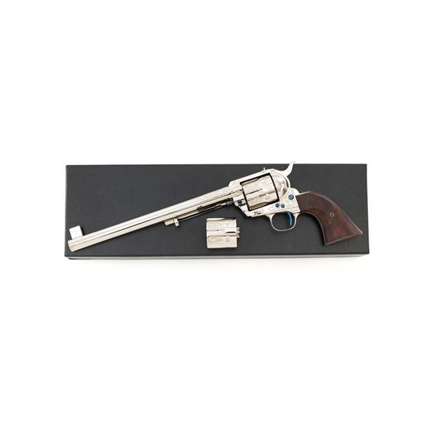Engraved U.S.F.A. Single Action Army Flattop Target Revolver with Extra Cylinder