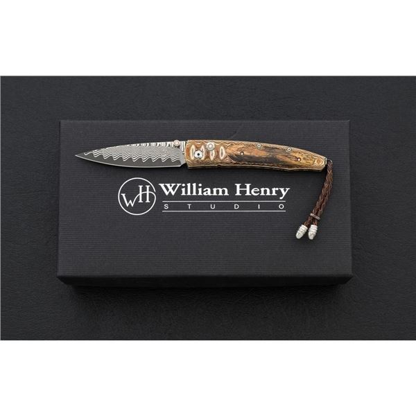 One of 25 William Henry Model B10-1104 Dusk Button Lock Folding Knife