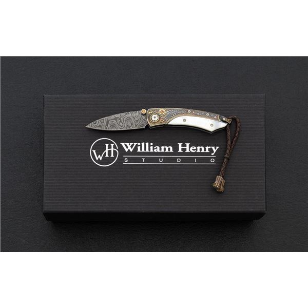 One of 25 William Henry Model B04 Gold Shore Button Lock Folding Knife