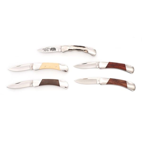 Lot of Five (5) Buck Model 500 Duke Lockback Folding Knives