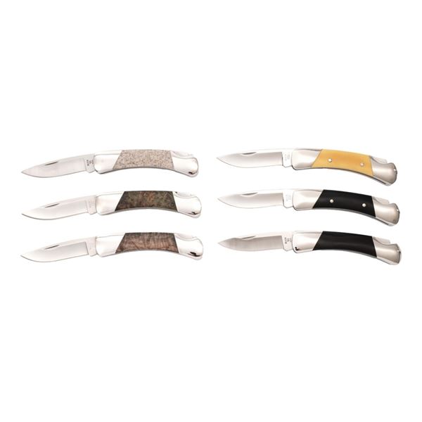 Lot of Six (6) Buck Model 500 Duke Lockback Folding Knives