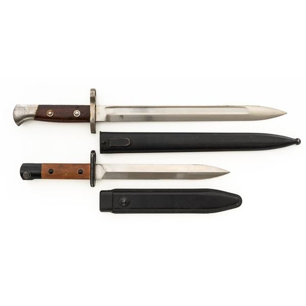 Lot of Two (2) South American Bayonets with Scabbards