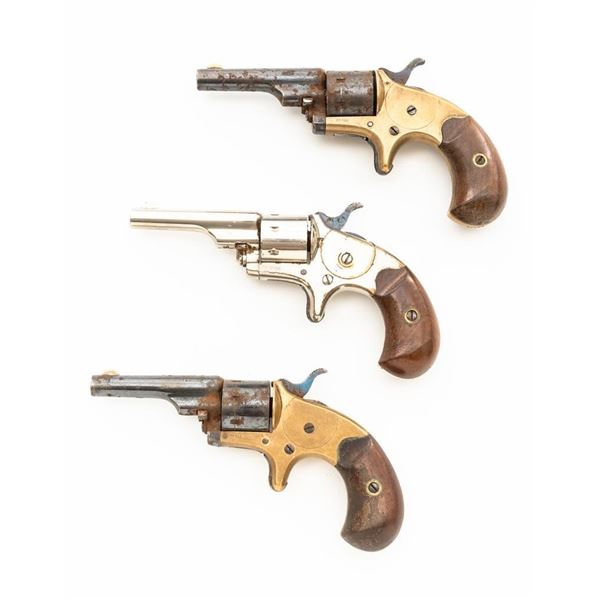 Lot of Three (3) Colt Open Top Pocket Model 7-Shot .22 RF Revolvers