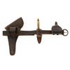 Image 2 : Civil War Era Unmarked Leather Belt, Brass Tacked Flap Holster, Percussion Cap Pouch, and Clip Point