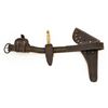Image 3 : Civil War Era Unmarked Leather Belt, Brass Tacked Flap Holster, Percussion Cap Pouch, and Clip Point