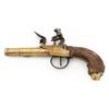 Image 2 : London Marked Brass Screw Barrel Flintlock Pistol