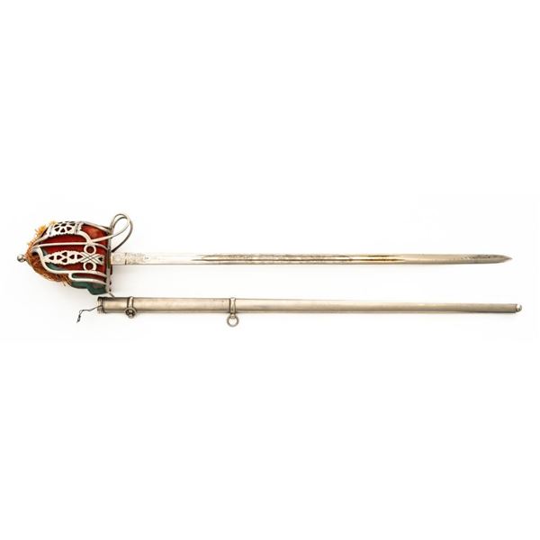 Reproduction Scottish Highland Officers Broad Sword with Scabbard