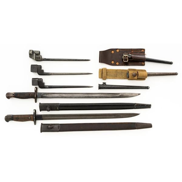 Lot of Five (5) British Bayonets and Scabbards