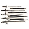 Image 1 : Lot of Four (4) Danish M1867 Remington Rolling Block Saber Bayonets and Australian SMLE Bayonet