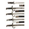 Image 2 : Lot of Four (4) Danish M1867 Remington Rolling Block Saber Bayonets and Australian SMLE Bayonet