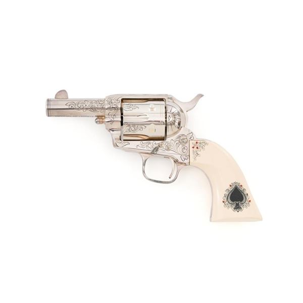 Engraved Uberti Model 1873 Sheriffs Model Gambler SAA Revolver