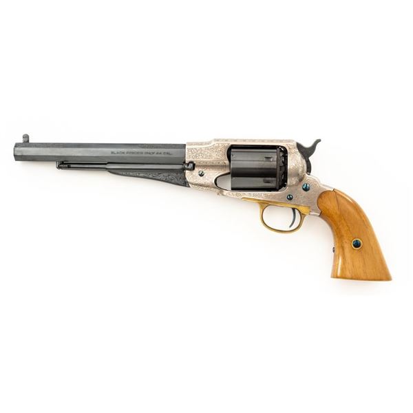 Engraved Cartridge Conversion Italian Copy of Remington 1858 Single Action Revolver, by Pietta