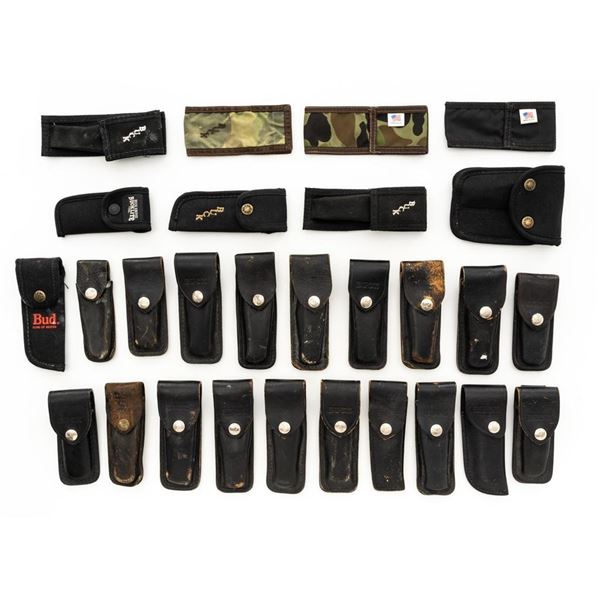 Lot of Twenty-Eight (28) Buck Knife Folding Knife Sheath/Pouches